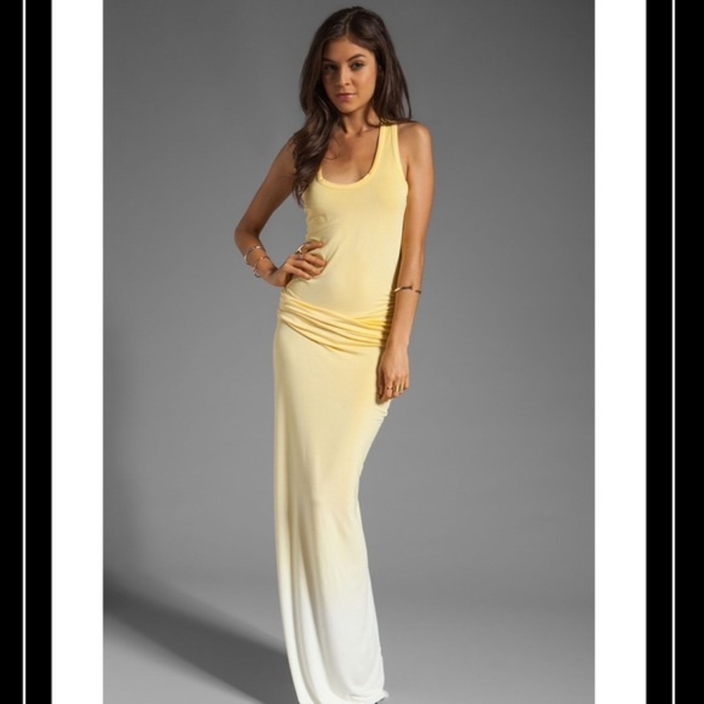 Yellow and white tie-dye long rouched maxi dress